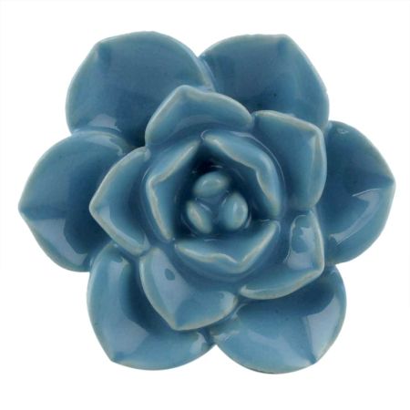 Turquoise Flower Ceramic Cabinet Knobs